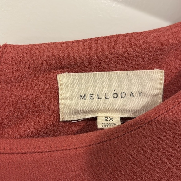 Melloday Womens Quarter Sleeve Blouse 2X - Picture 2 of 5